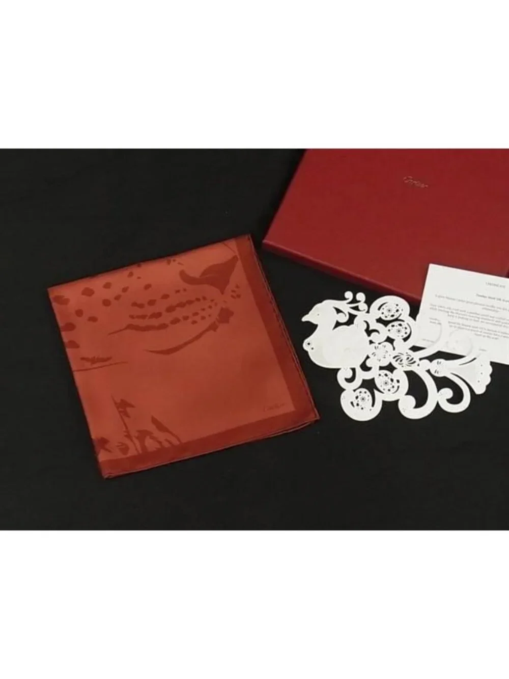 Cartier Silk 100% Scarf Bordeaux